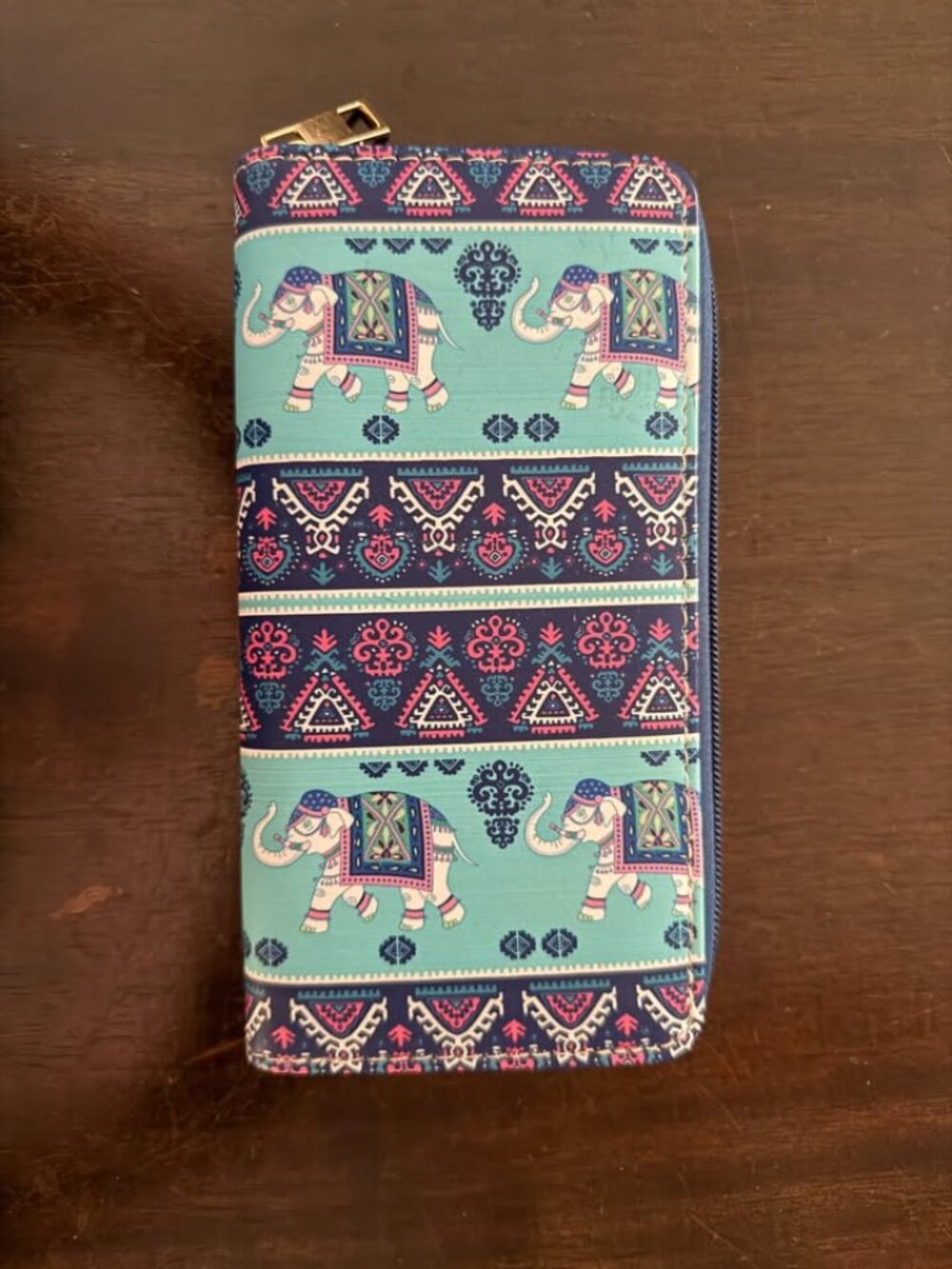 Victoria's Secret Black Quilted Wallet and Blue Elephant Print Wallet Bundle - Picture 4 of 6